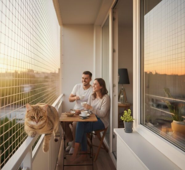 Kattennet RVS kern - 4 cm maas bijtbestendig