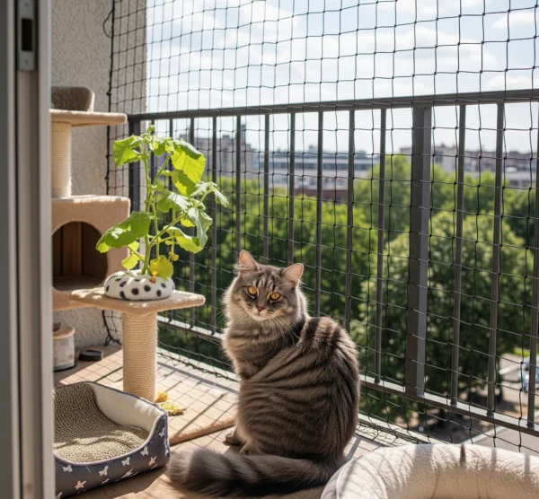 Kattennet 5cm maas met randkoord in standaard maten